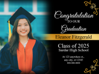 Black Joyful Graduation Party Yard Sign Znak podwórkowy template