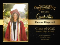 Black Joyful Graduation Party Yard Sign template