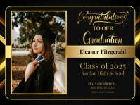Black Joyful Graduation Party Yard Sign template