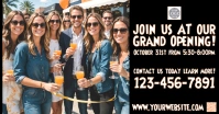 Black Joyful Grand Opening Of New Store Business Celebrate Toast  Facebook Shared Image template