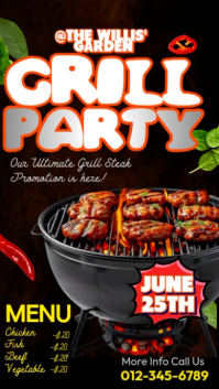 黑色 Grill Party Instagram-Story Template