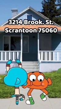 Black Joyful Gumball And Darwin Birthday Invitation Digital Display (9:16) template