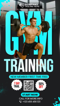 Black Joyful Gym Fitness Instagram Story template