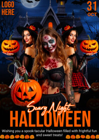 Sort Black Joyful Halloween  A4 A4 Template