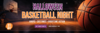 Czarny Halloween Basketball Event Intestazione di Twitter Template