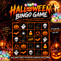 Black Halloween Bingo Game Message Instagram Template