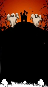 Black Joyful Halloween Birthday Invitation Di Digital Display (9:16) template
