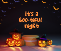 Black Joyful Halloween Boo Tifull Night  Medium Rectangle Średni prostokąt template