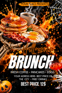 Черный Halloween Brunch Banier 4’×6’ Template