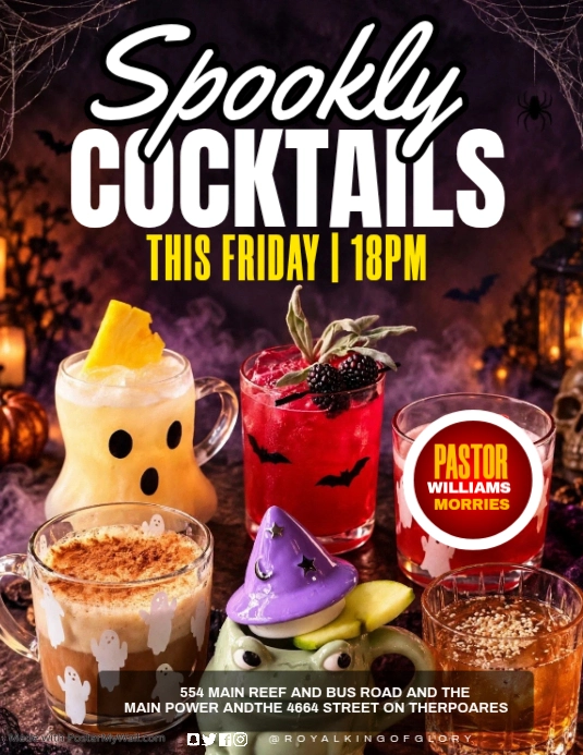 Halloween Cocktail Event Flyers Template | PosterMyWall