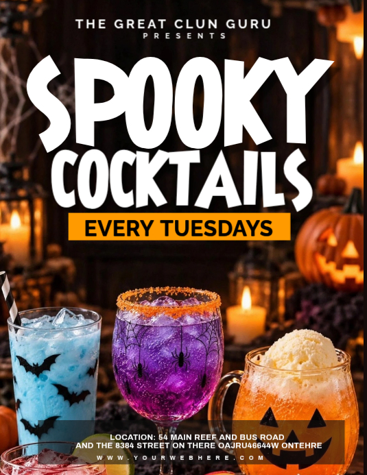 Real Event Flyer Examples Halloween Cocktail Event Flyers Template | PosterMyWall