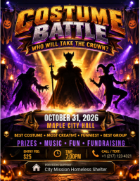 Black Halloween Costume Contest Flyer Template
