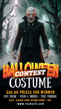 Black Halloween Costume Contest Instagram Story Template