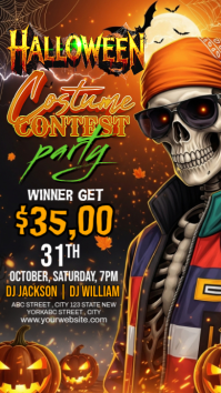 Black Halloween Costume Contest Indaba yaku-Instagram Template