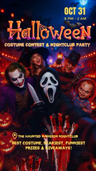 Black Halloween Costume Contest Instagram-verhaal Template