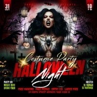 Black Joyful Halloween Costume Night Party Flyer Square (1:1) template