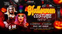 Black Halloween Costume Party Display digitale Template