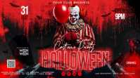 Black Halloween Costume Party Tampilan Digital Template