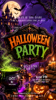 Black Halloween Costume Party Instagram Story Template