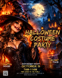 Black Halloween Costume Party Instagram Portrait Template