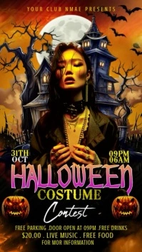 Black Joyful Halloween Costume Party Youtube Short template