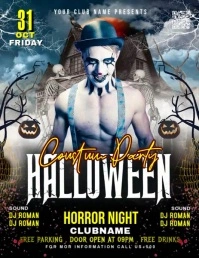 Black Joyful Halloween Coustum Party  Flyer (us Letter) template