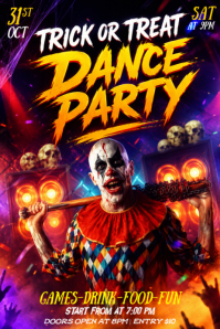 Preto Halloween Dance Party Poster Template