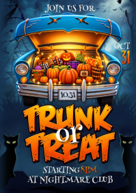 Black Halloween Event A4 Template