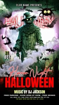 Black Joyful Halloween Horrop Night  Digital template