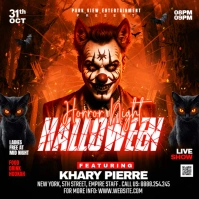 Black Joyful Halloween Horror Night Club Party Invitation Instagram Post template