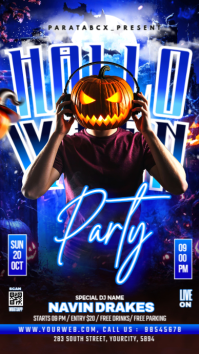 Black Joyful Halloween Horror Night Flyer Instagram Story template