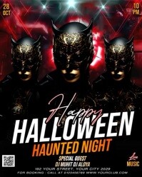 Negro Halloween Party Instagram Portrait Template