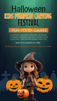 Sort Kids Pumpkin Carving Festival Instagram Story Template