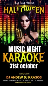 Black Joyful Halloween Karaoke Music Night Pa Historia de Instagram template