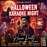 Negro Halloween Karaoke Night Instagram na Post Template