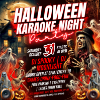 สีดำ Halloween Karaoke Night Publicación de Instagram Template