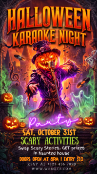 Noir Halloween Karaoke Night Instagram Story Template