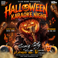 黑色 Halloween Karaoke Night Publicación de Instagram Template