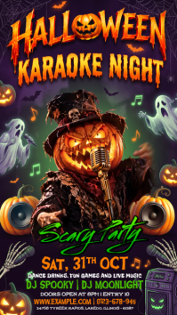 Purple Halloween Karaoke Night Instagram Story Template