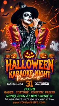 Black Halloween Karaoke Night Instagram Story Template