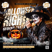 Black Halloween Karaoke Party Instagram-opslag Template