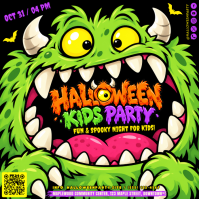 Black Kids Halloween Party Flyer Instagram-Beitrag Template