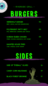 Black Halloween Menu Instagram-verhaal Template - Page 2