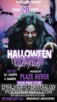Negro Halloween Horror Night Party Ekran reklamowy Template