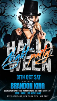 Black Joyful Halloween Night Party Digital Display (9:16) template