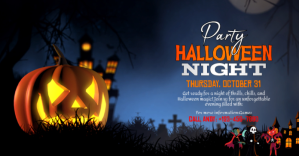 Black Joyful Halloween Night Party Facebook Shared Obraz udostępniany na Facebooku template