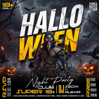 Black Halloween Night Party Publicación de Instagram Template
