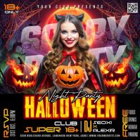 Black Halloween Night Party Instagram-opslag Template