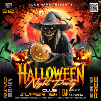 Negro Halloween Night Party Instagram-bericht Template