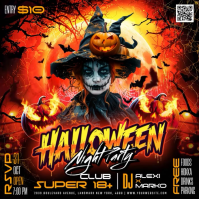 Negro Halloween Night Party Wpis na Instagrama Template